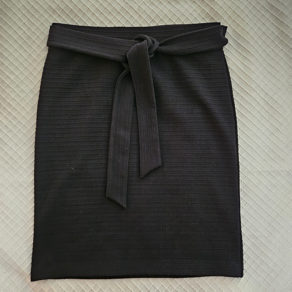 LOFT Black Pencil Skirt with Tie Waist